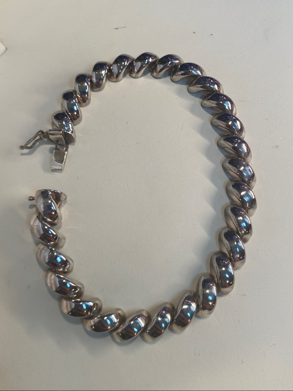 Italian Sterling Silver Chunky Twist Bracelet 925 – 17.5g Bold Link Italy